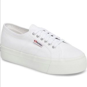 New Superga Acot Linea White Platform Sneaker